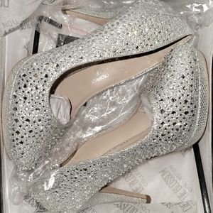 De Blossom Collection Silver/Crystal High Heel